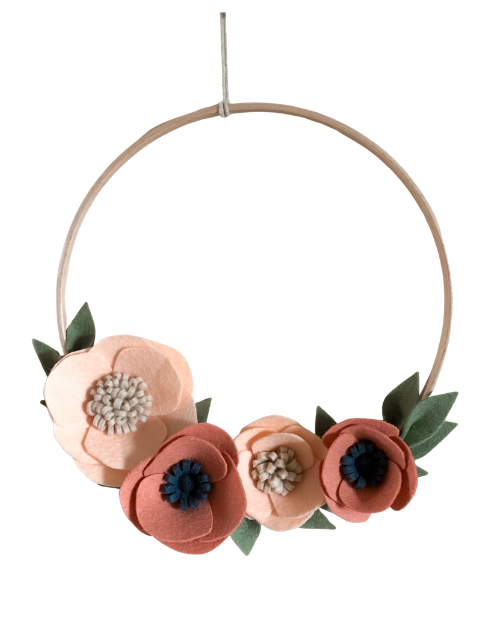 Hanger met vilten bloemen